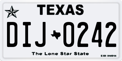 TX license plate DIJ0242