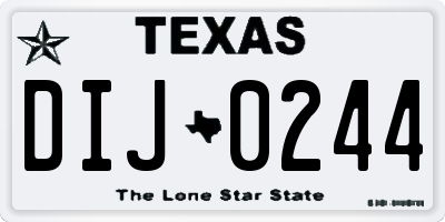TX license plate DIJ0244