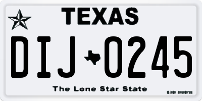 TX license plate DIJ0245