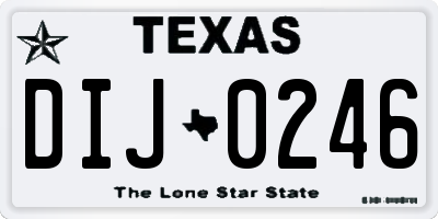 TX license plate DIJ0246