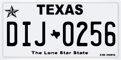 TX license plate DIJ0256
