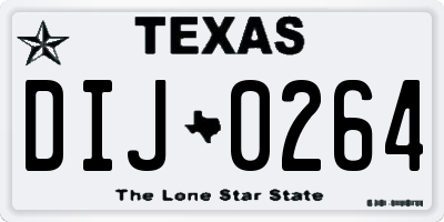 TX license plate DIJ0264