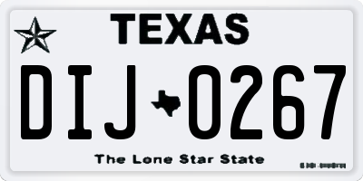 TX license plate DIJ0267
