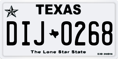 TX license plate DIJ0268