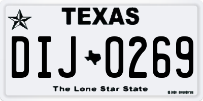 TX license plate DIJ0269