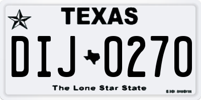 TX license plate DIJ0270