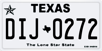 TX license plate DIJ0272