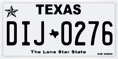 TX license plate DIJ0276
