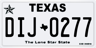 TX license plate DIJ0277