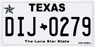 TX license plate DIJ0279