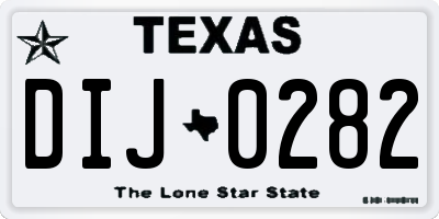 TX license plate DIJ0282