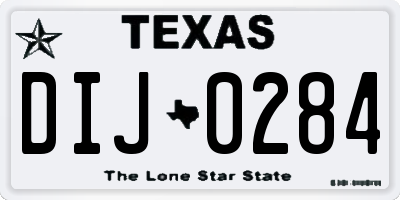 TX license plate DIJ0284
