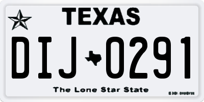 TX license plate DIJ0291