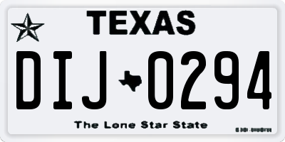 TX license plate DIJ0294