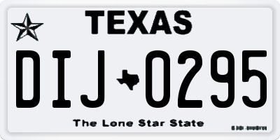 TX license plate DIJ0295