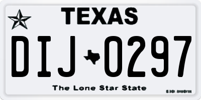 TX license plate DIJ0297