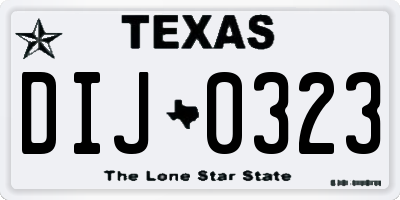 TX license plate DIJ0323