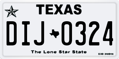 TX license plate DIJ0324