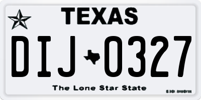 TX license plate DIJ0327