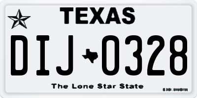 TX license plate DIJ0328