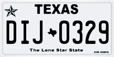 TX license plate DIJ0329