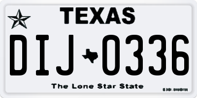 TX license plate DIJ0336