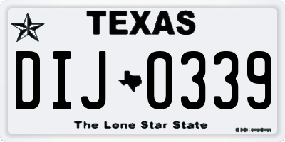 TX license plate DIJ0339