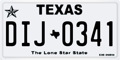 TX license plate DIJ0341
