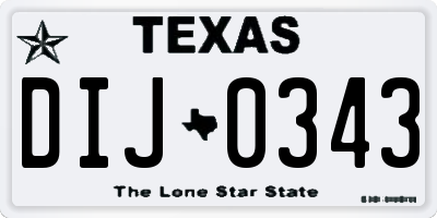TX license plate DIJ0343