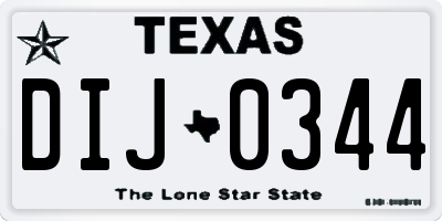 TX license plate DIJ0344