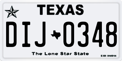TX license plate DIJ0348