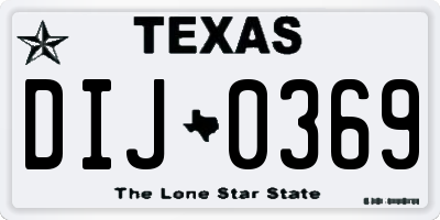 TX license plate DIJ0369