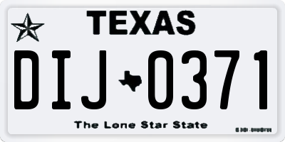 TX license plate DIJ0371