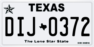 TX license plate DIJ0372