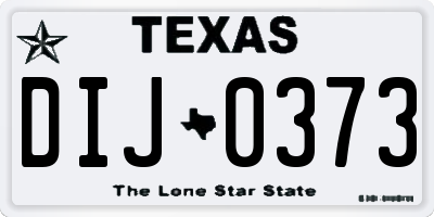 TX license plate DIJ0373