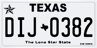 TX license plate DIJ0382