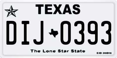 TX license plate DIJ0393
