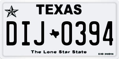 TX license plate DIJ0394