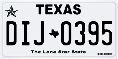 TX license plate DIJ0395
