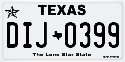 TX license plate DIJ0399