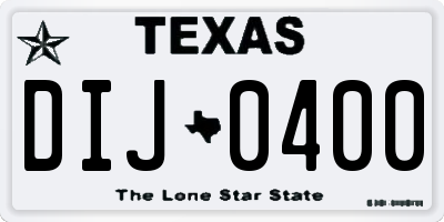 TX license plate DIJ0400