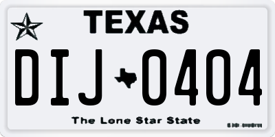 TX license plate DIJ0404