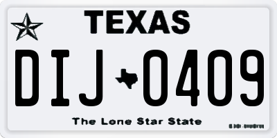 TX license plate DIJ0409