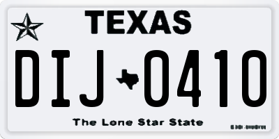 TX license plate DIJ0410