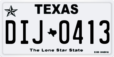 TX license plate DIJ0413