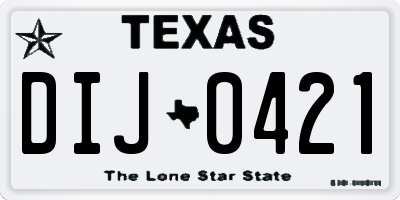 TX license plate DIJ0421