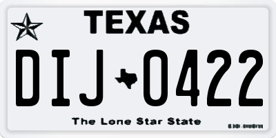 TX license plate DIJ0422