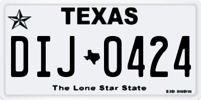 TX license plate DIJ0424