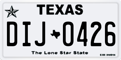 TX license plate DIJ0426