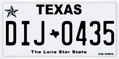TX license plate DIJ0435